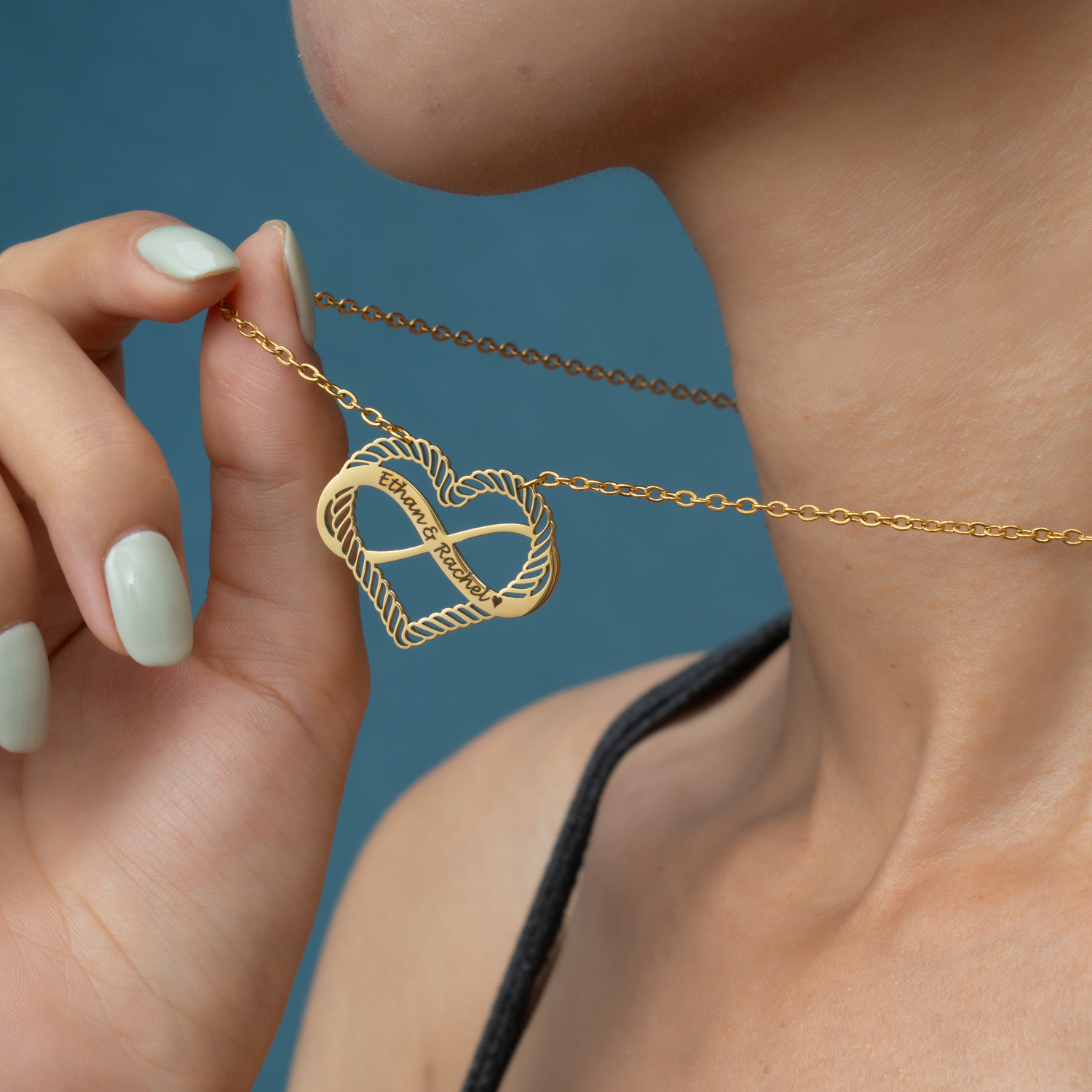 Collar Corazón e Infinito Personalizado