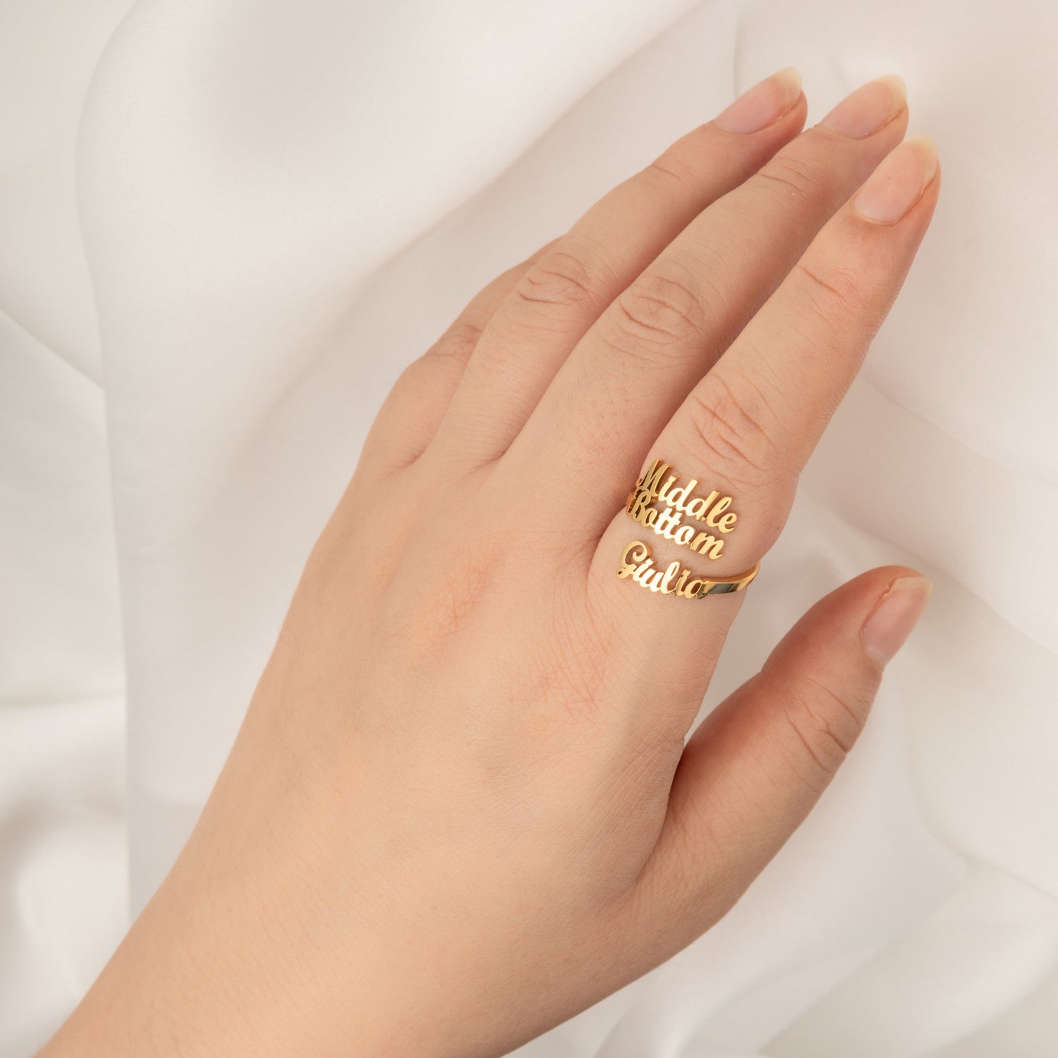 Anillo Triple Nombre Personalizado