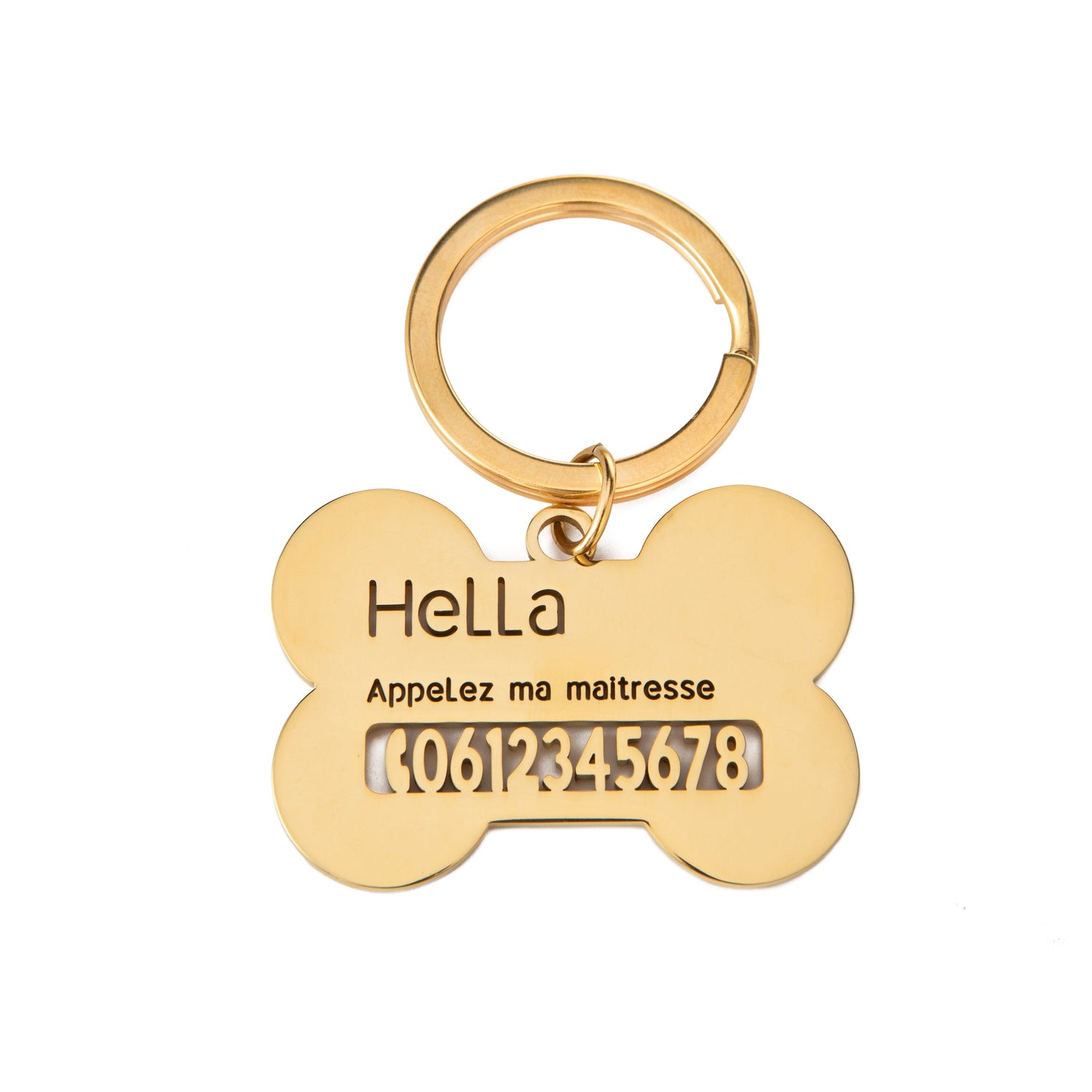 Placa de Identificación para Mascotas en Forma de Hueso Personalizada