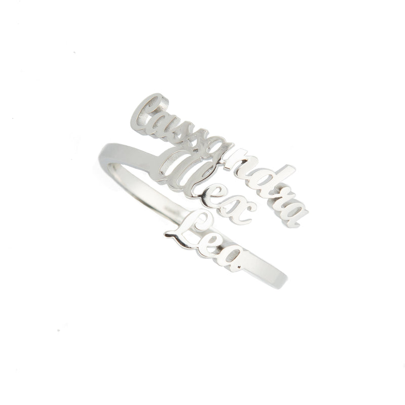 Anillo Triple Nombre Personalizado