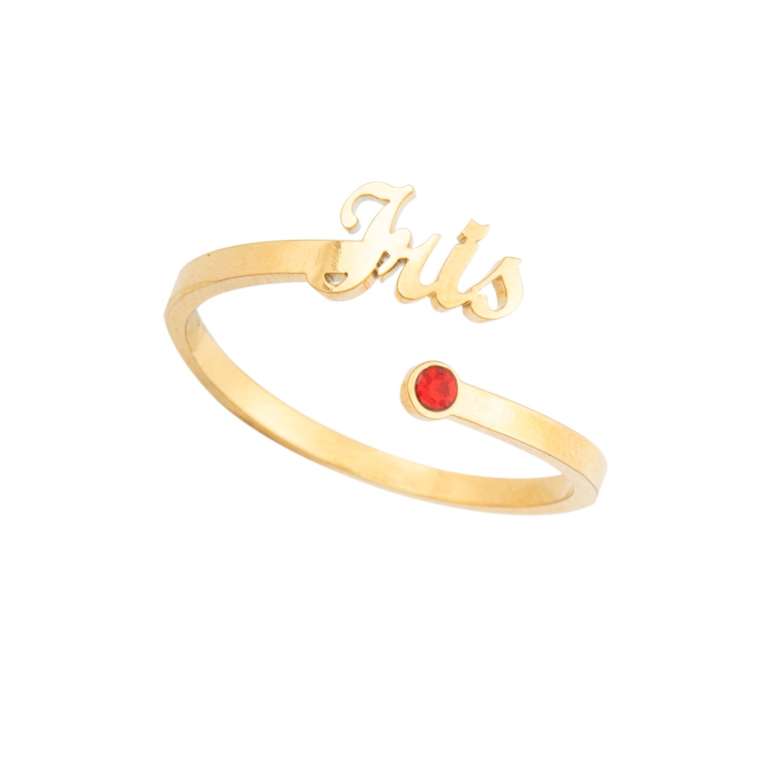 Anillo Abierto con Piedra de Nacimiento