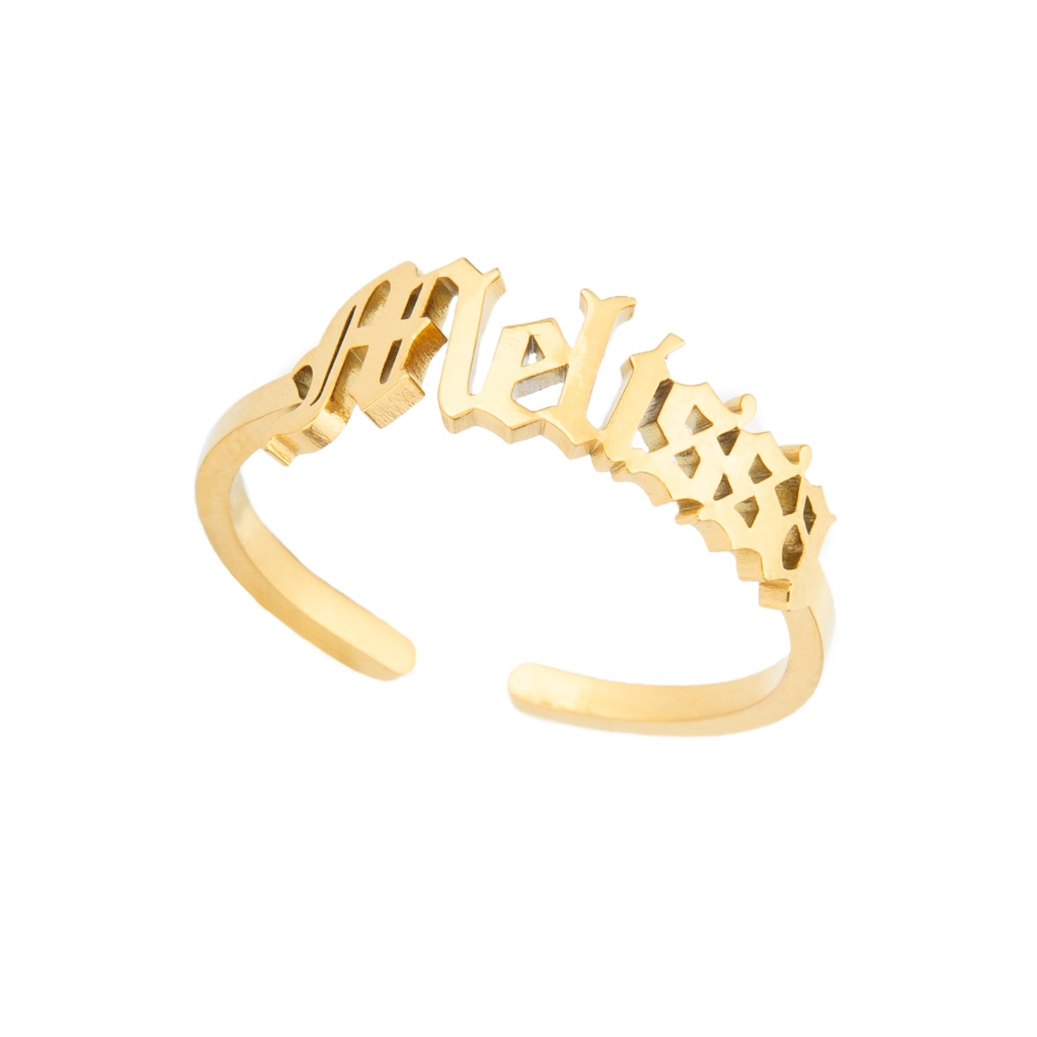 Anillo Nombre Estilo Gótico