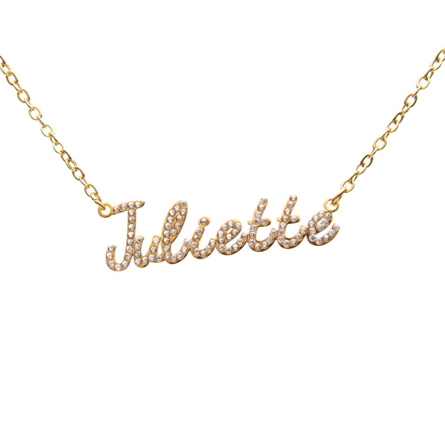 Collar Nombre con Rhinestones Brillantes