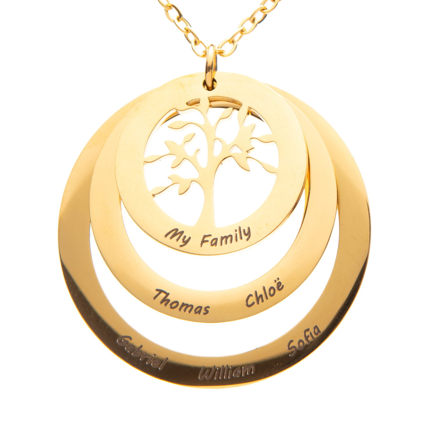 Collar Familiar Árbol de la Vida en Círculo