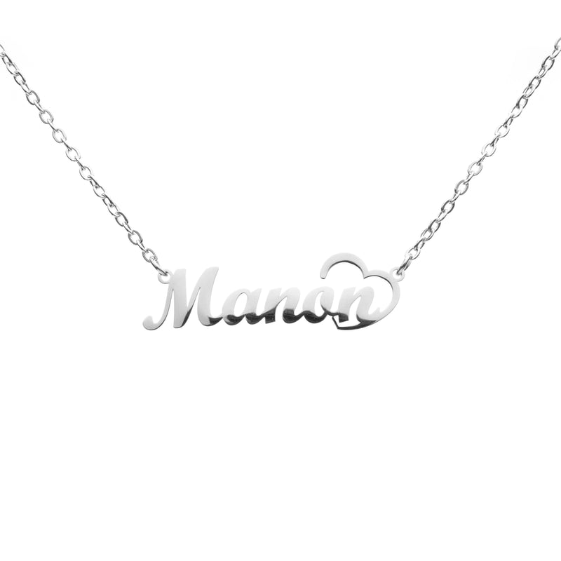 Collar Nombre Corazón Tallado