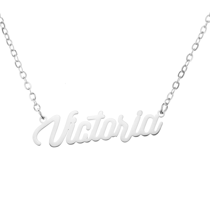 Collar Nombre Script Cadena Fina Personalizado
