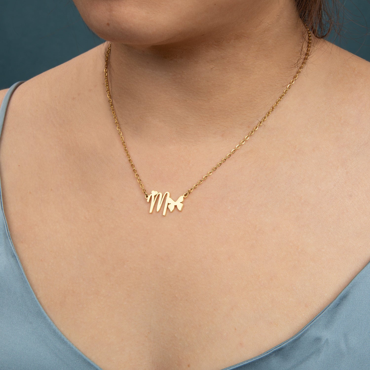 Collar Inicial Mariposa y Corazón Personalizado