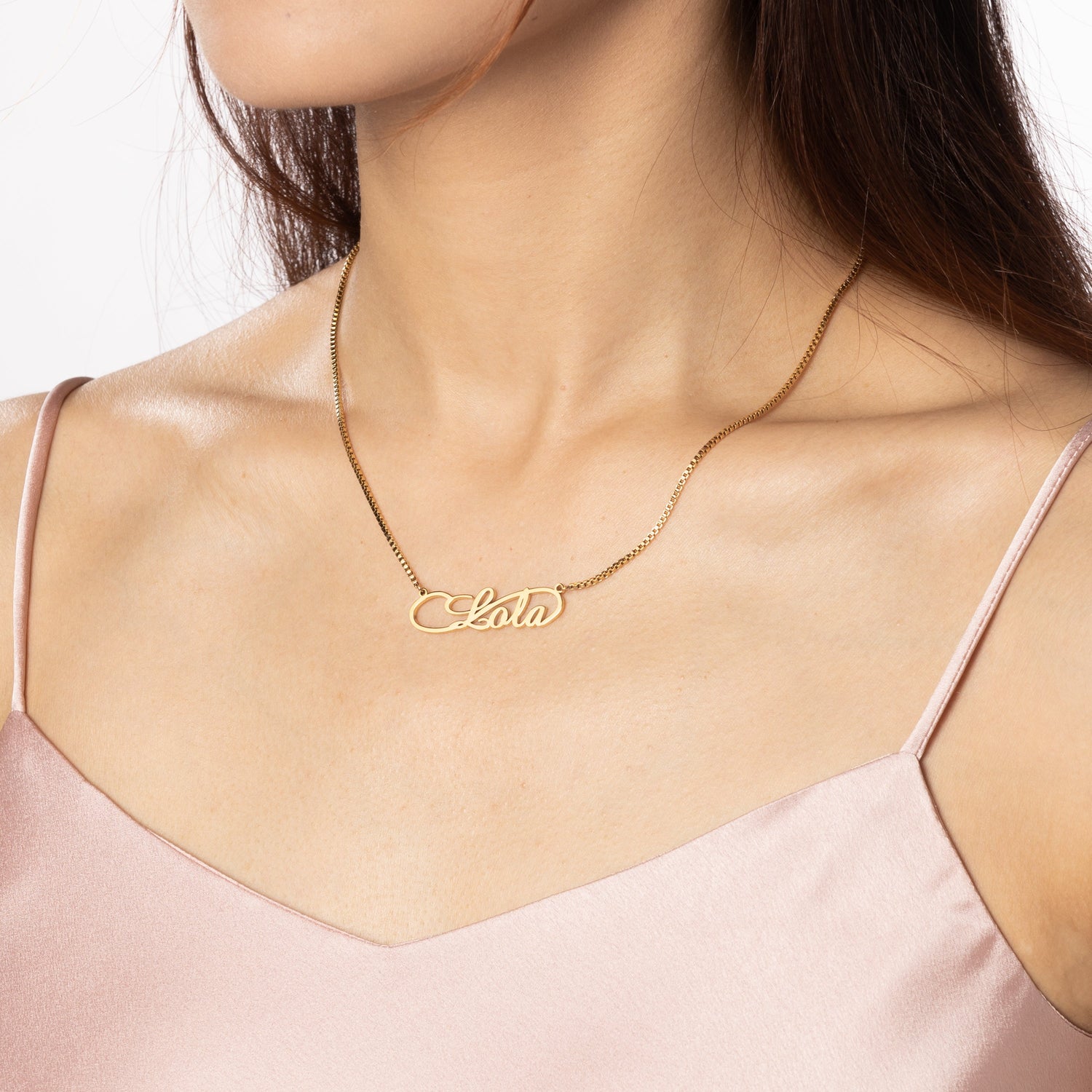 Collar Nombre Infinito Cadena Fina