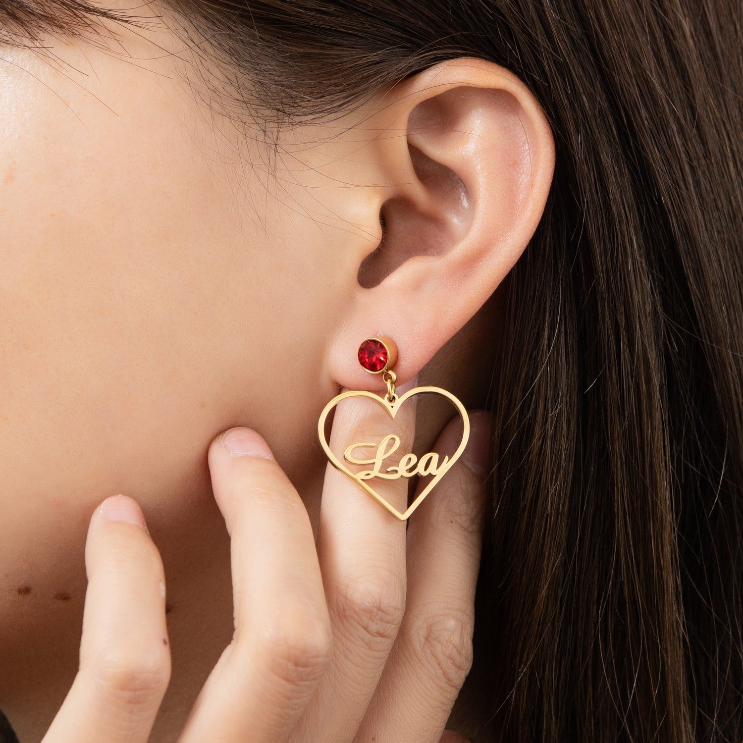 Pendientes Colgantes Corazón con Nombre