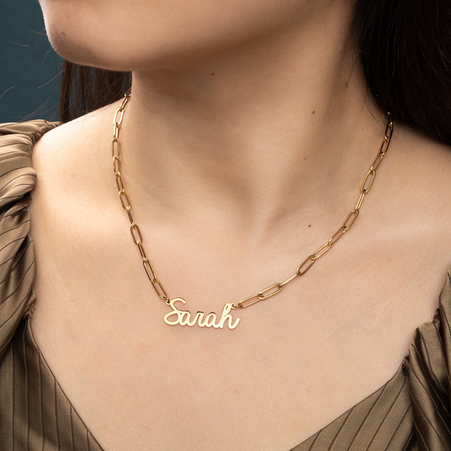 Collar Nombre Cadena Link