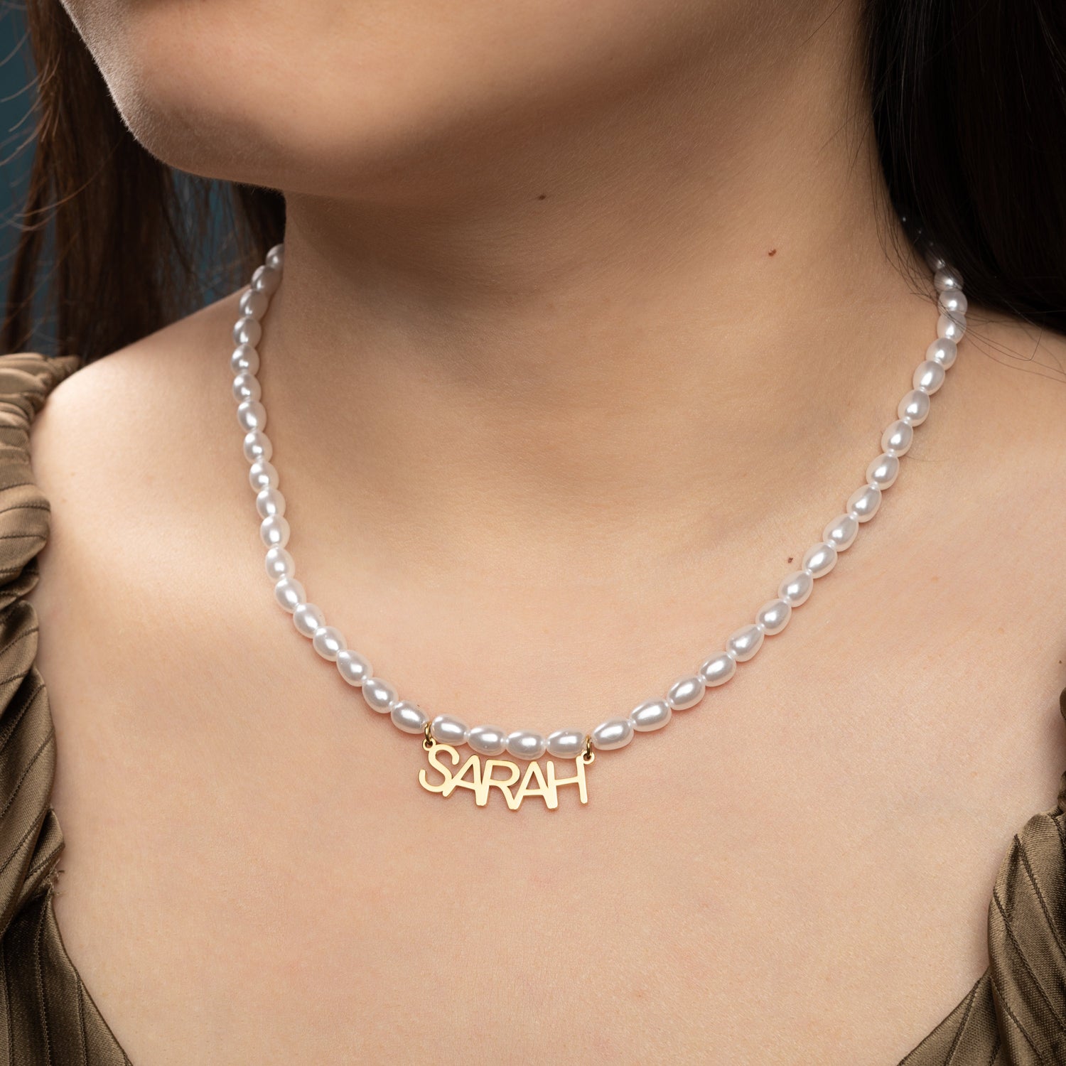 Collar Nombre con Perlas