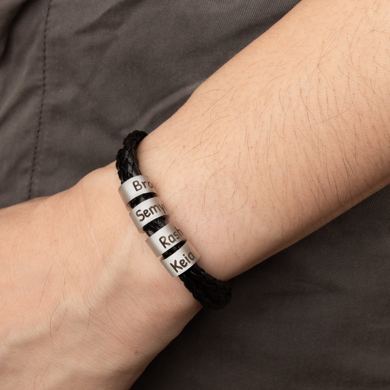 Pulsera de Hombre Personalizada de Cuero Sintético