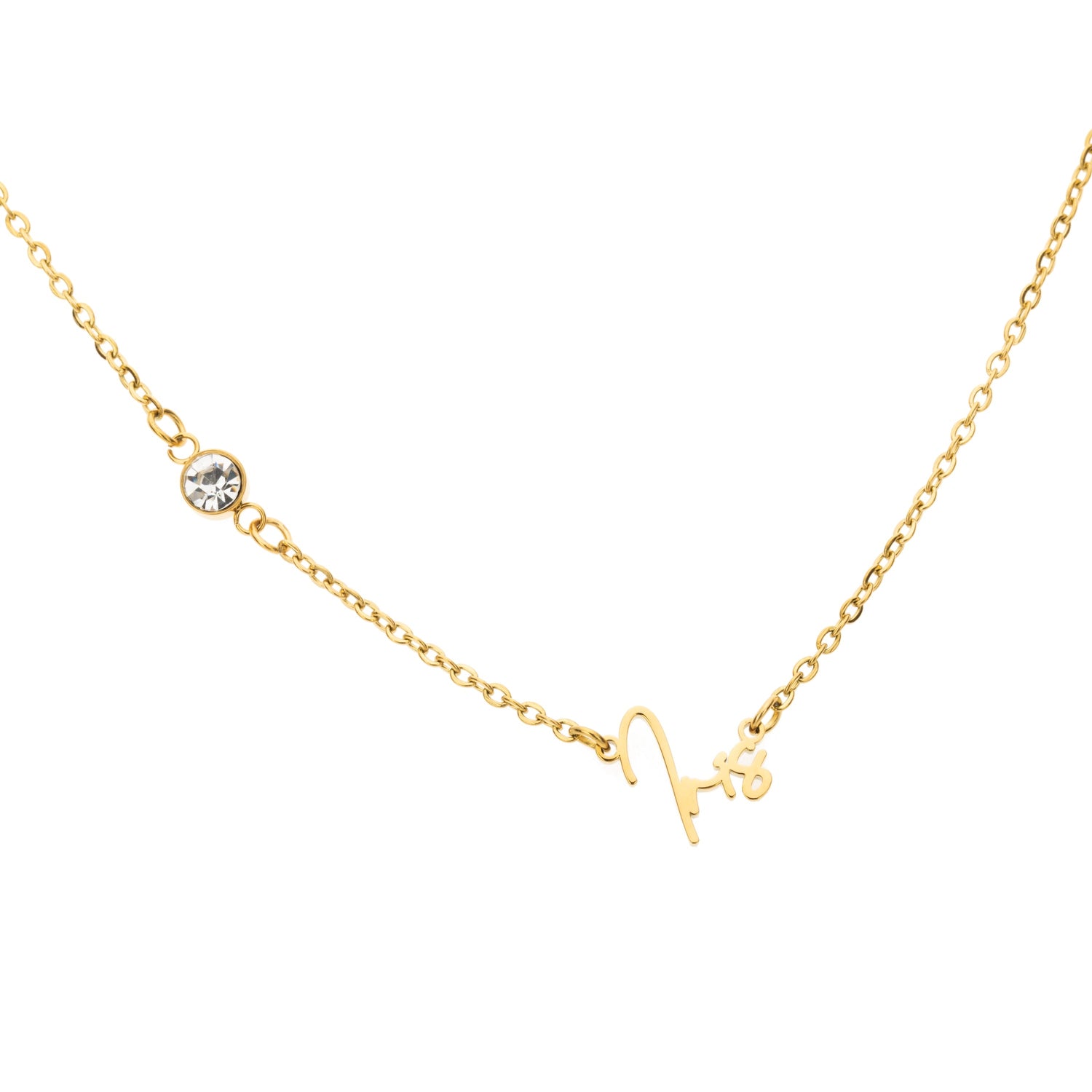 Collar Nombre Script con Piedra