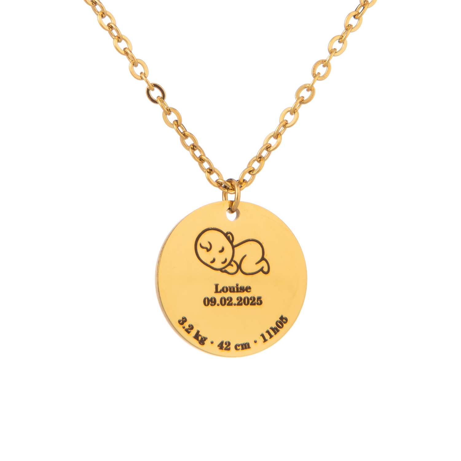 Collar Recuerdo de Nacimiento de Bebé Personalizado