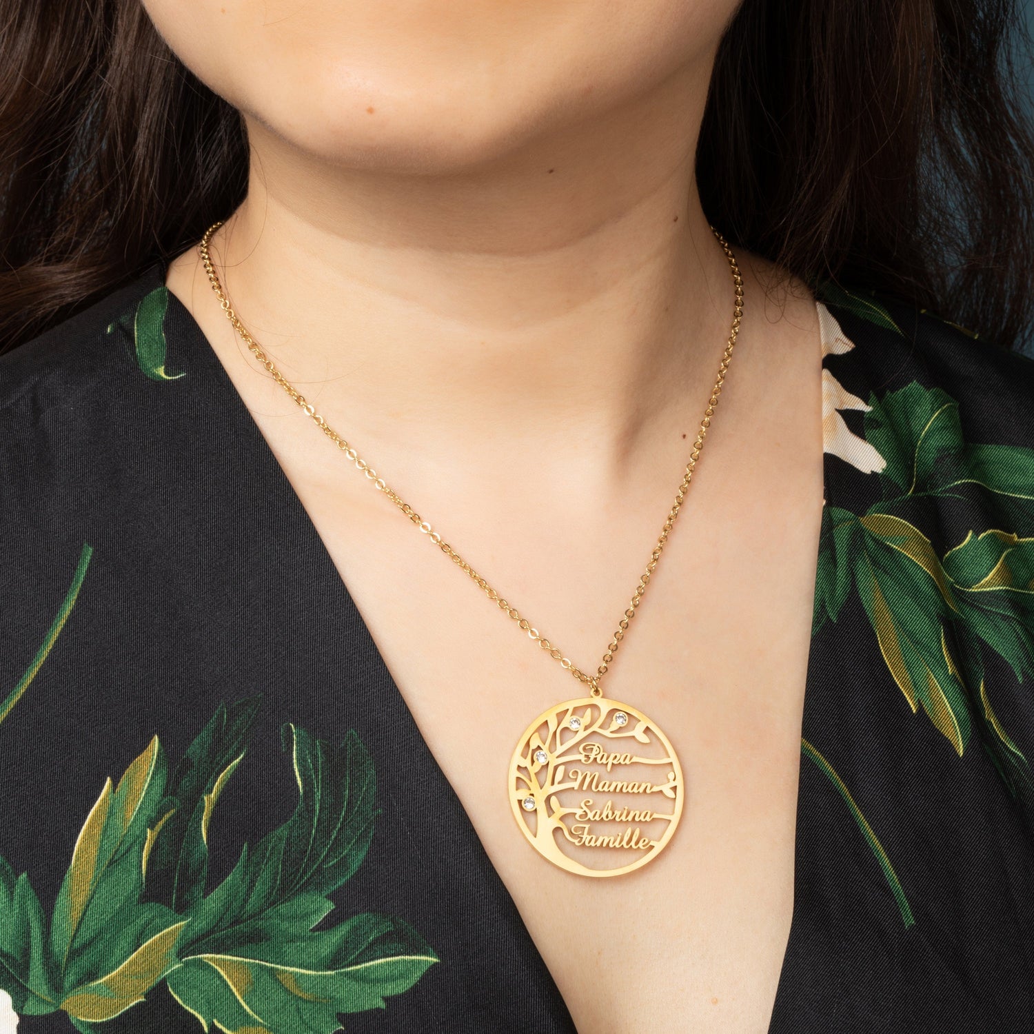 Collar Árbol de la Vida con Cristales y Nombres