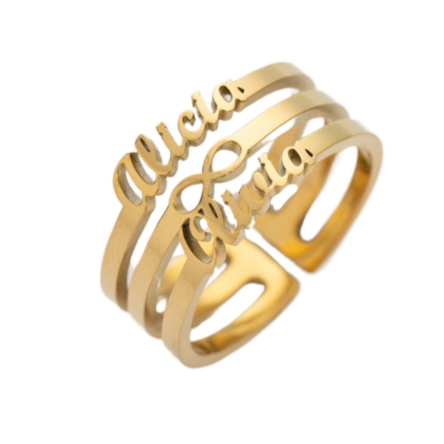 Anillo Infinito con Dos Nombres