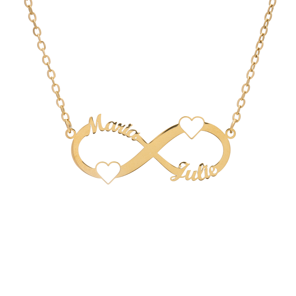 Collar Infinito Doble Corazón