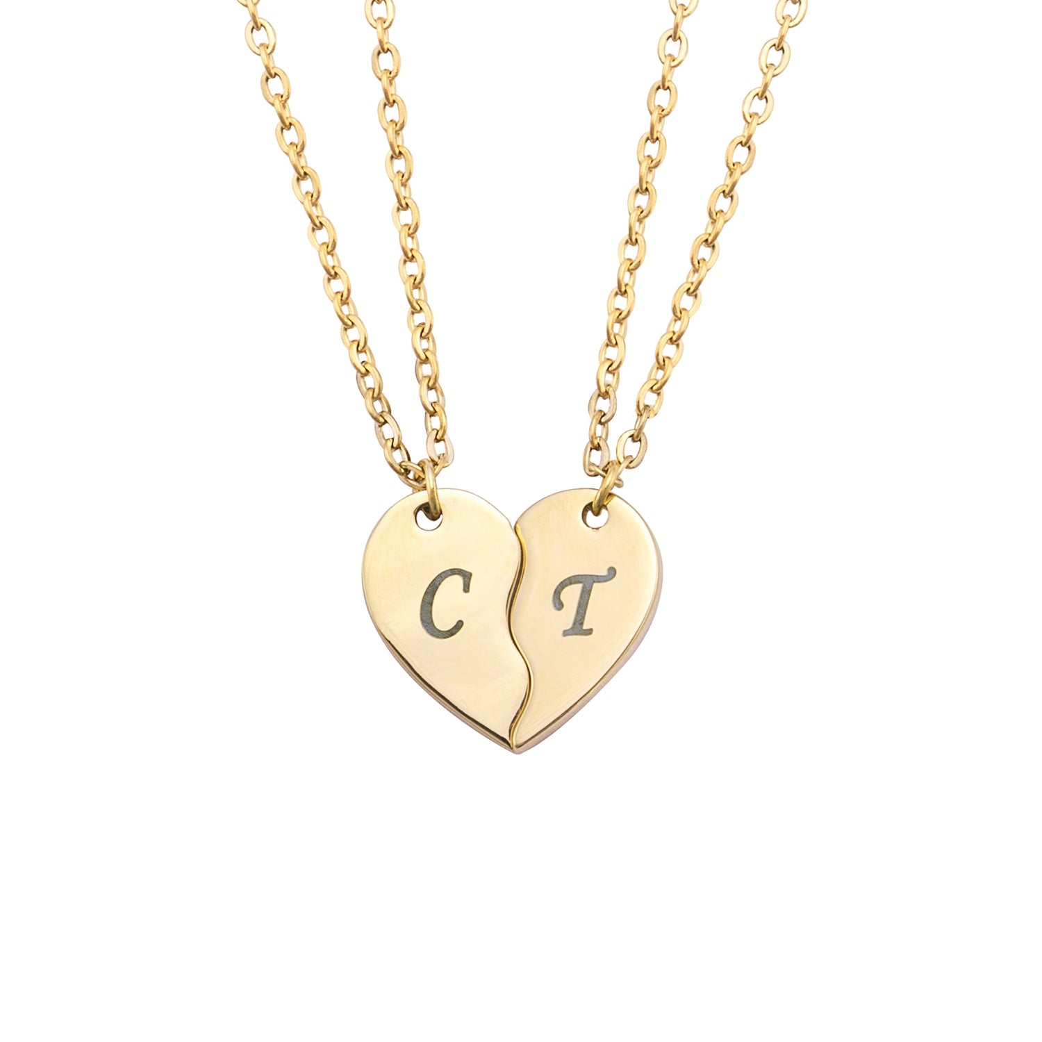 Collar Corazón Dividido Personalizado
