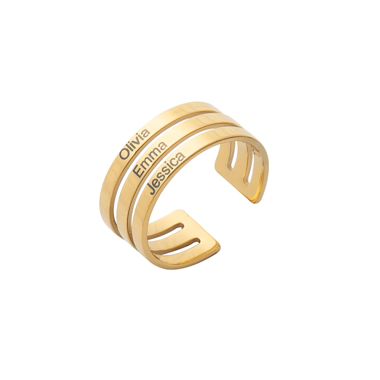 Anillo Personalizado con Tres Nombres