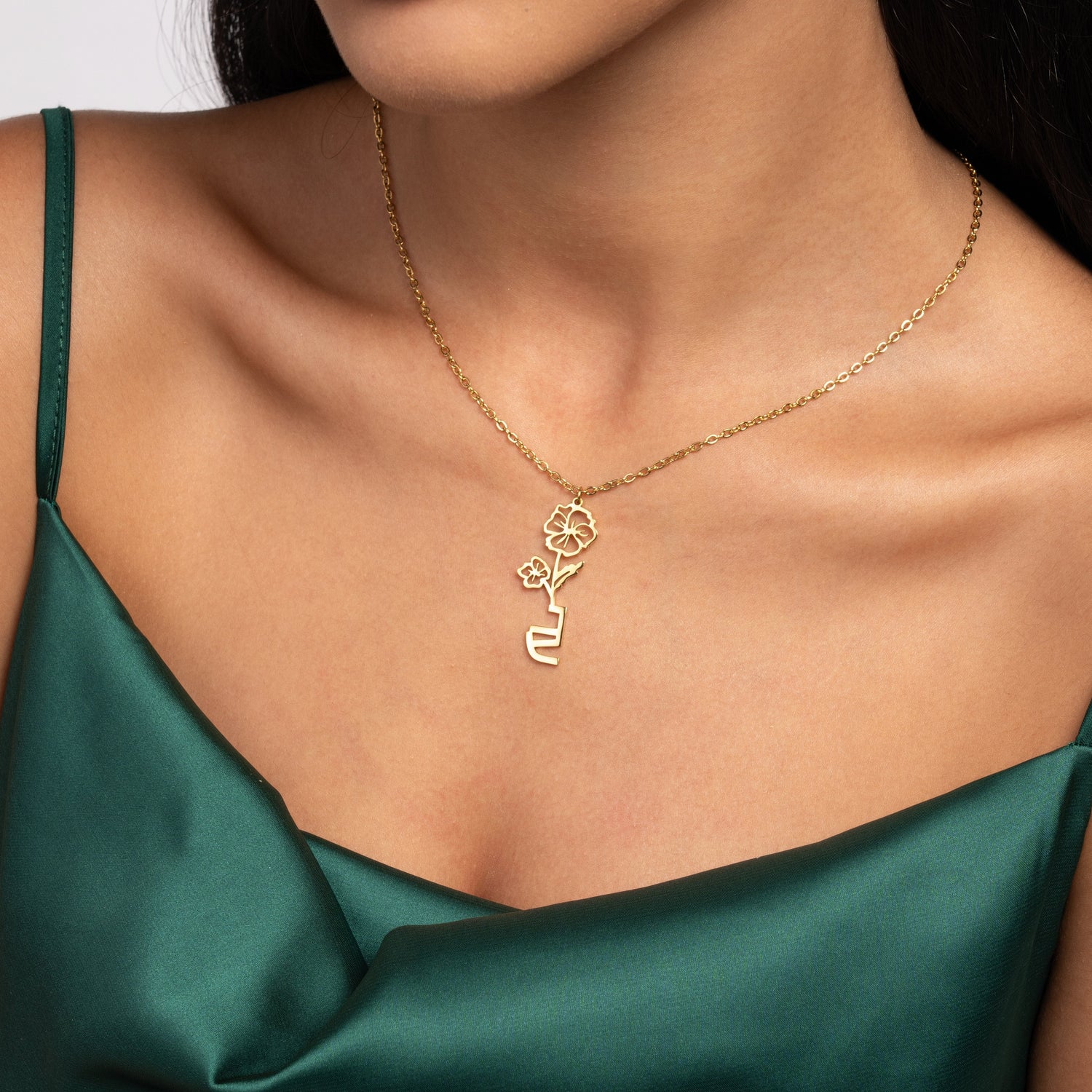 Collar Hebreo Nombre con Flor