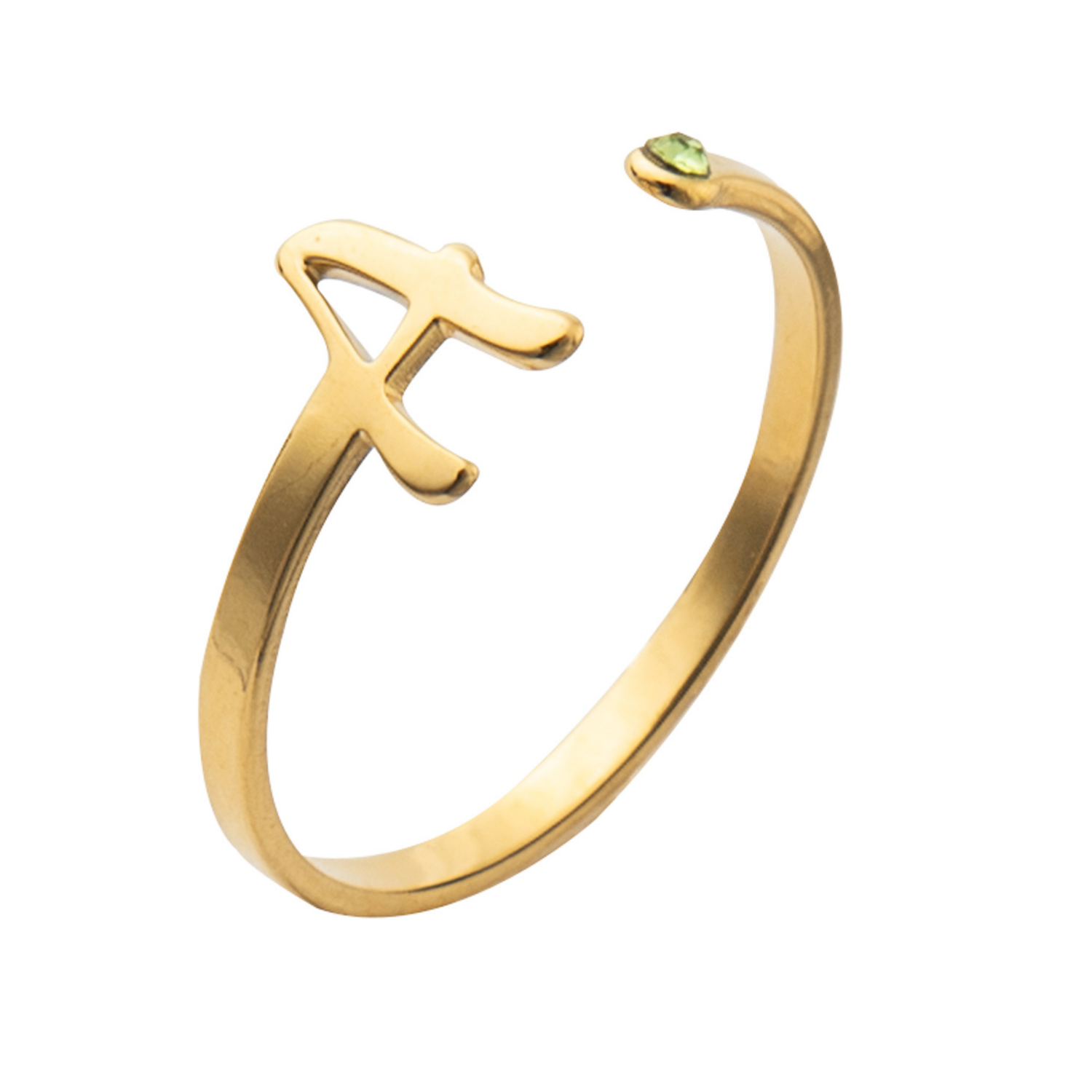 Anillo Inicial con Piedra de Nacimiento Personalizado