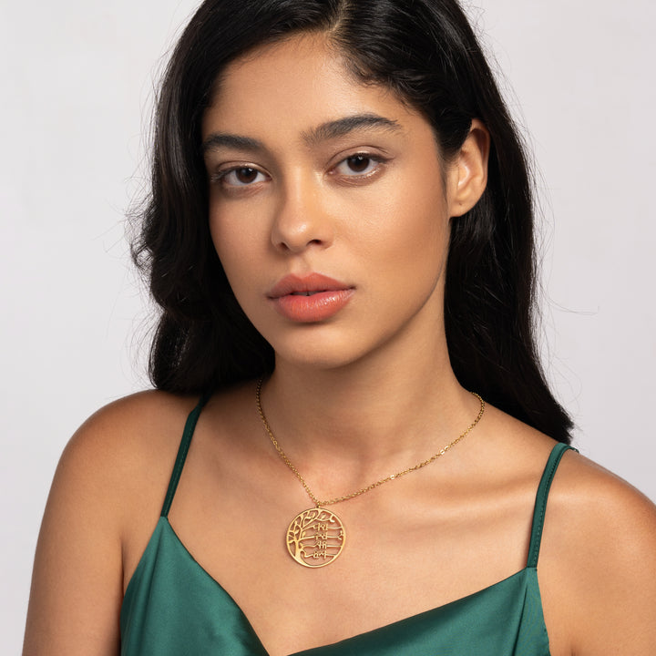 Collar con Nombre Arbol genealógico de vida en coreano