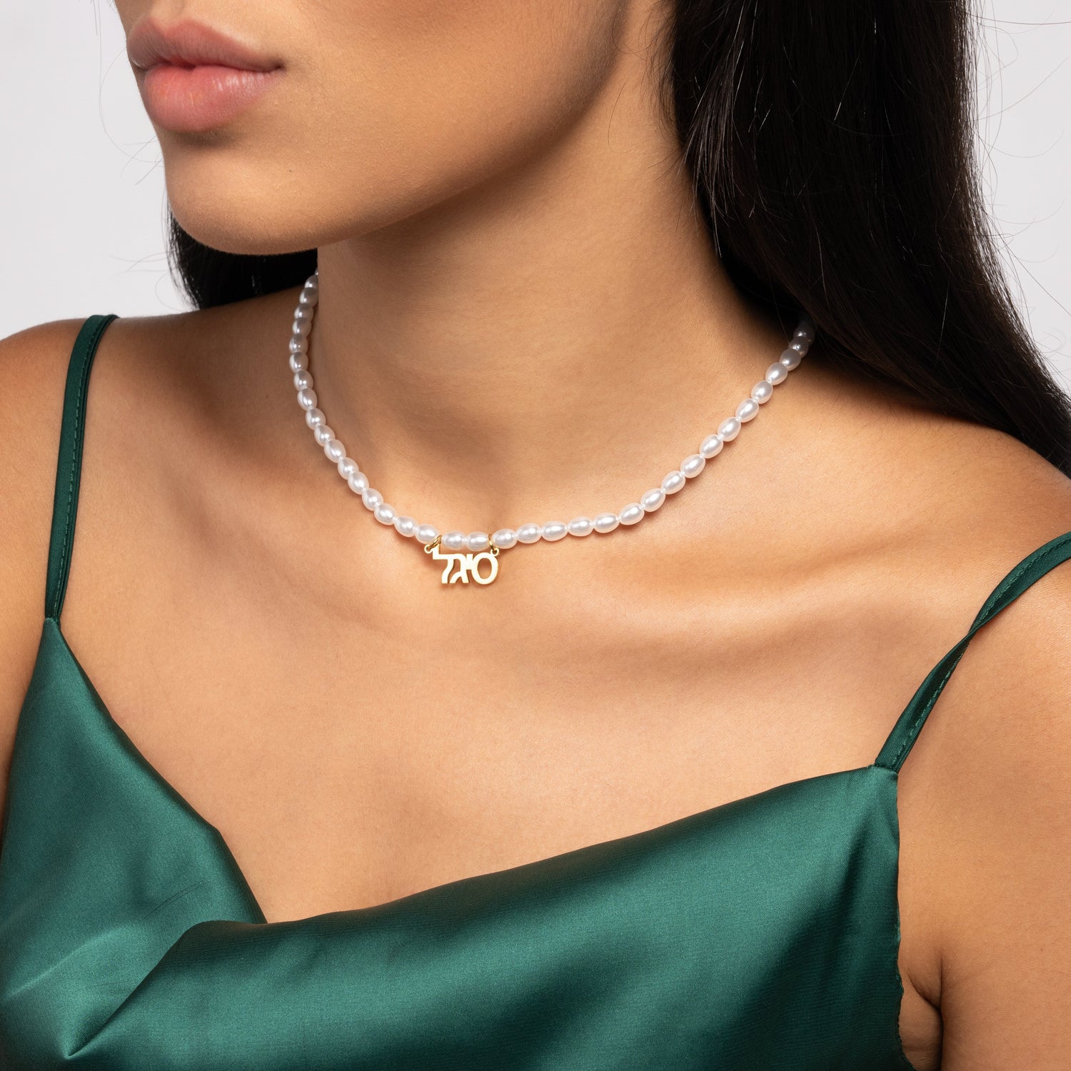 Collar Hebreo Nombre con Perla