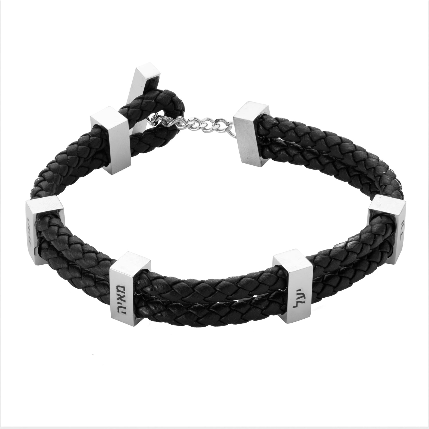 Pulsera Hebrea Trenzada Personalizada para Hombre