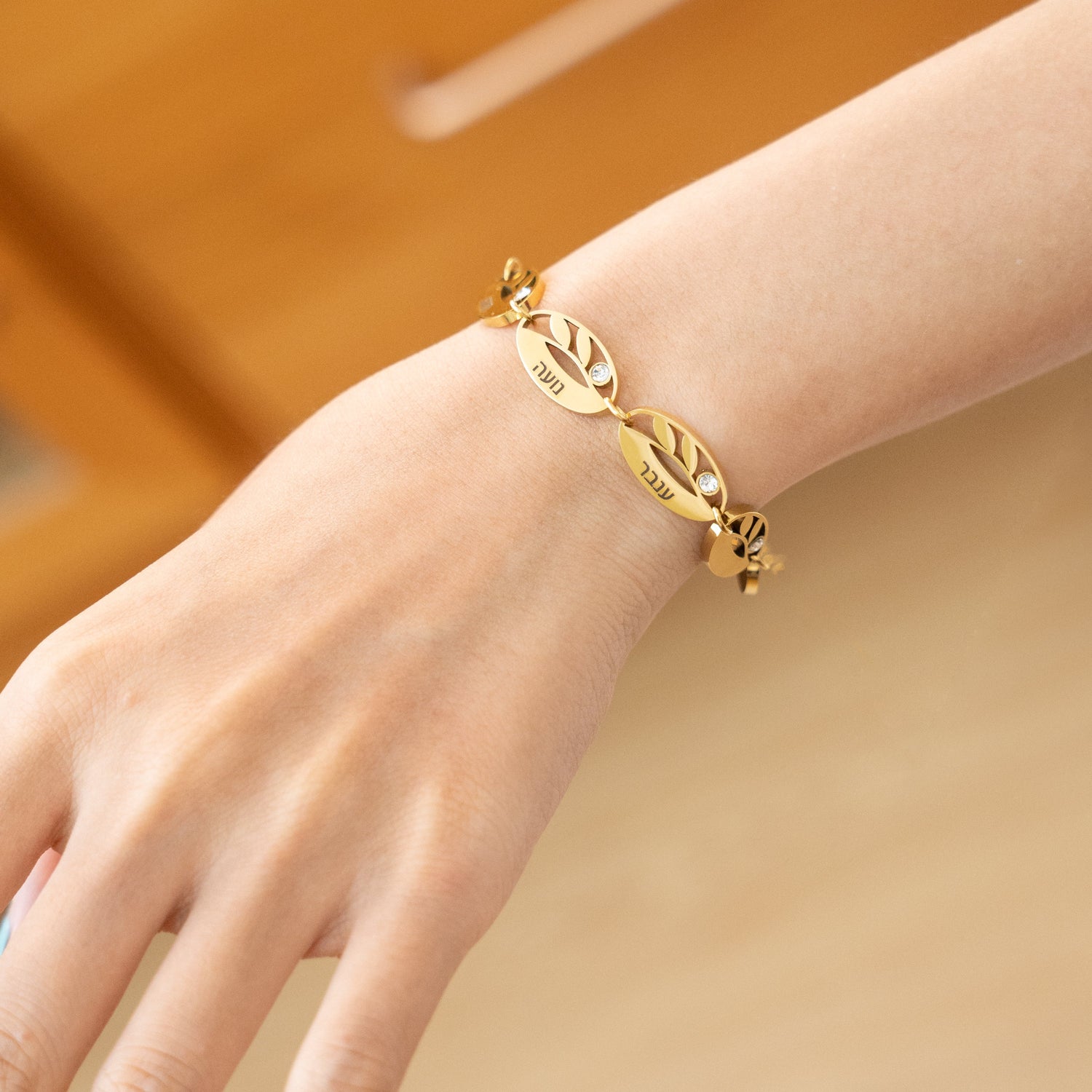 Pulsera Hebrea Multihoja Personalizada