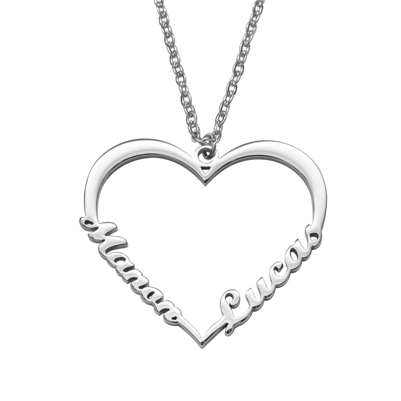 Collar Corazón Personalizado con Dos Nombres