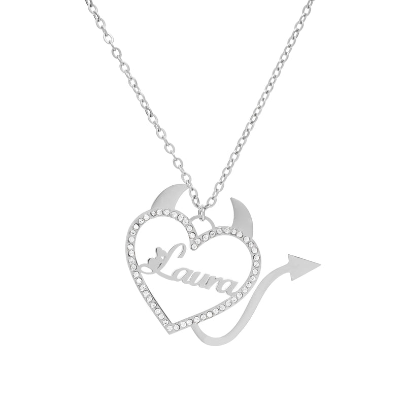Colgante Nombre Diablo con Rhinestones
