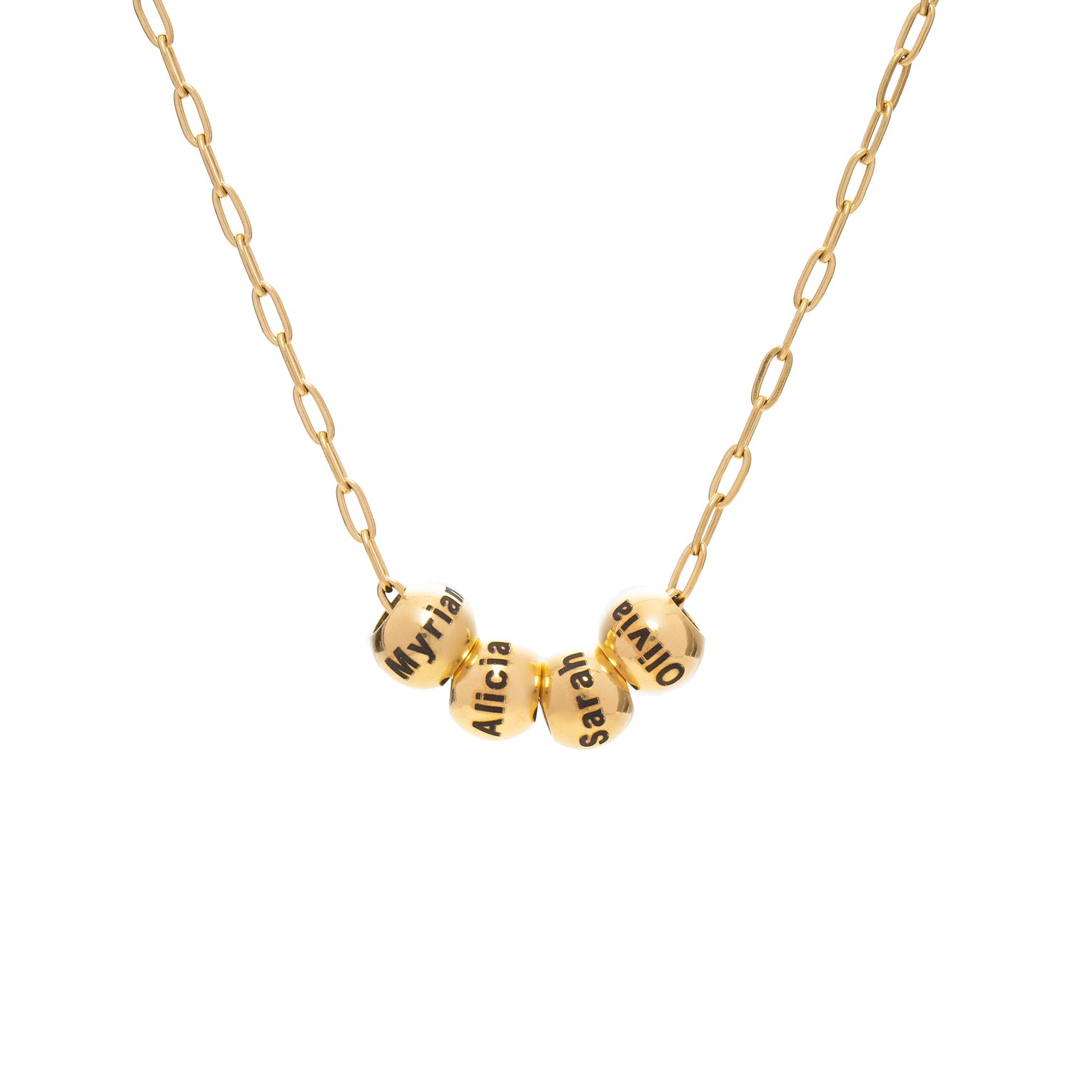 Collar Cadena con Perlas y Nombre