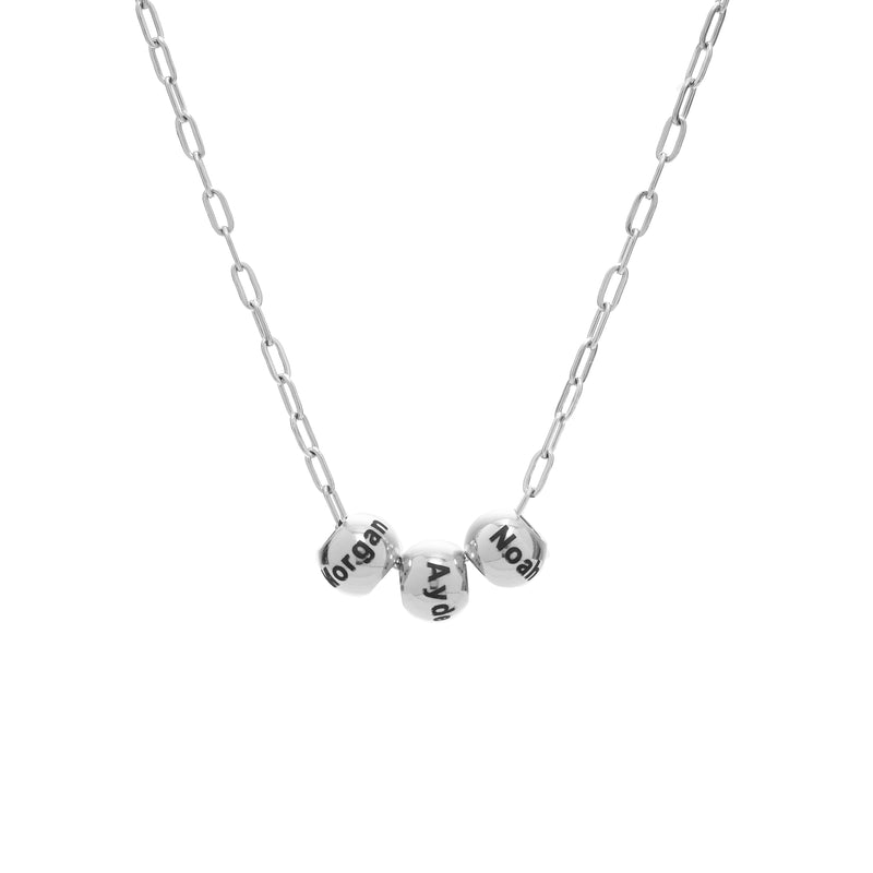 Collar Cadena con Perlas y Nombre