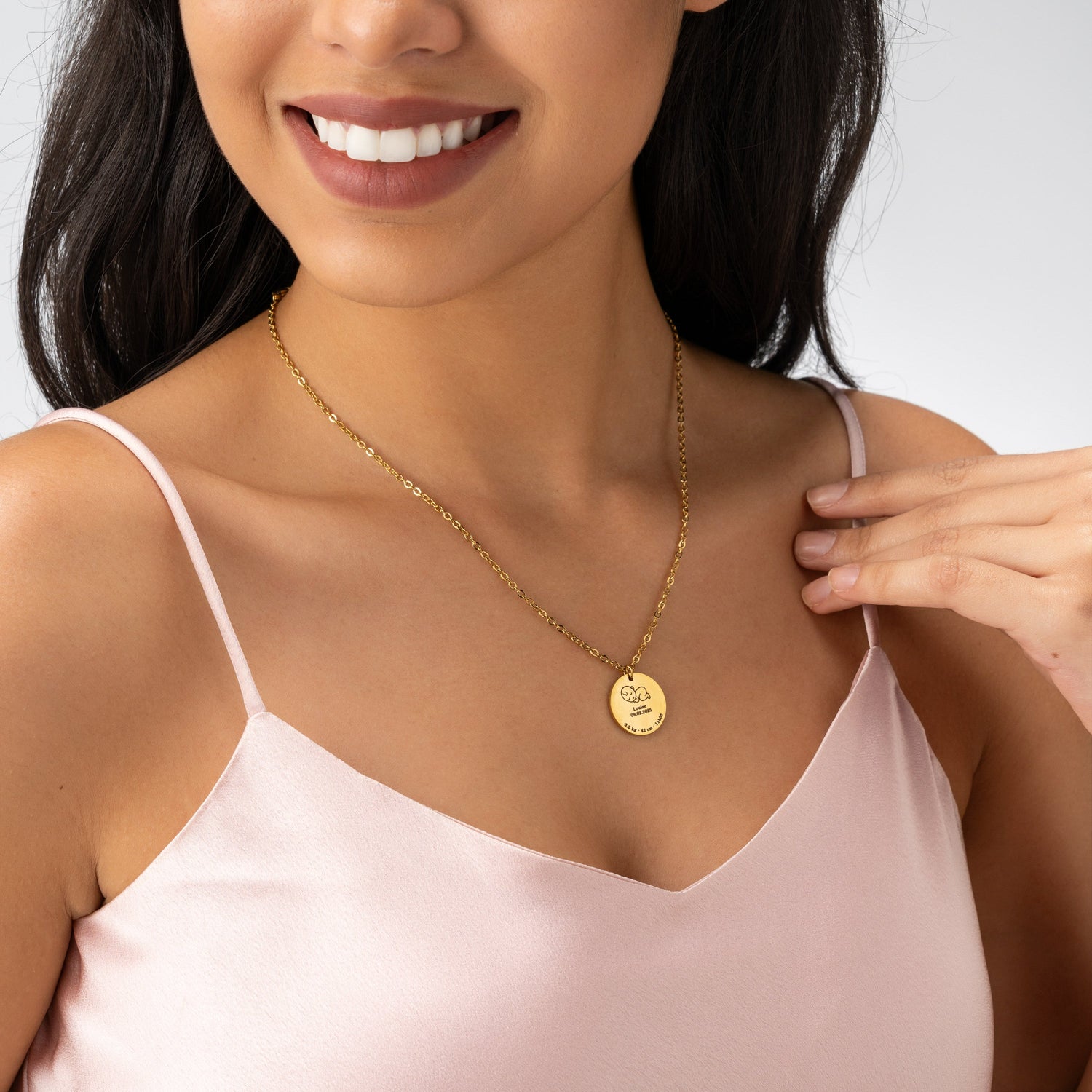 Collar Recuerdo de Nacimiento de Bebé Personalizado