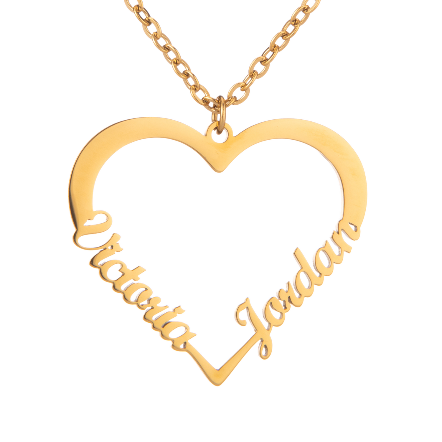 Collar Corazón Personalizado con Dos Nombres