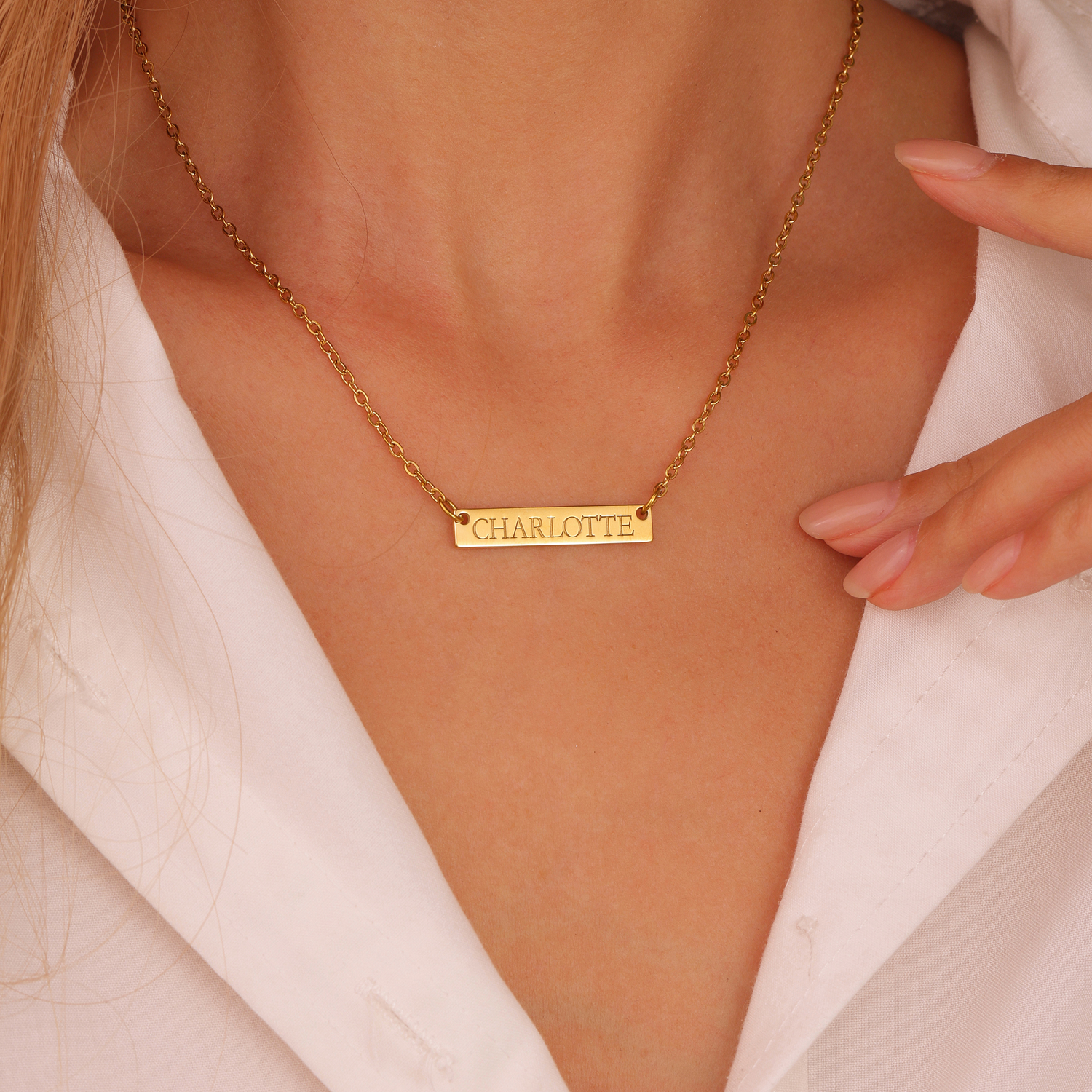 Collar Barra Grabada Personalizado