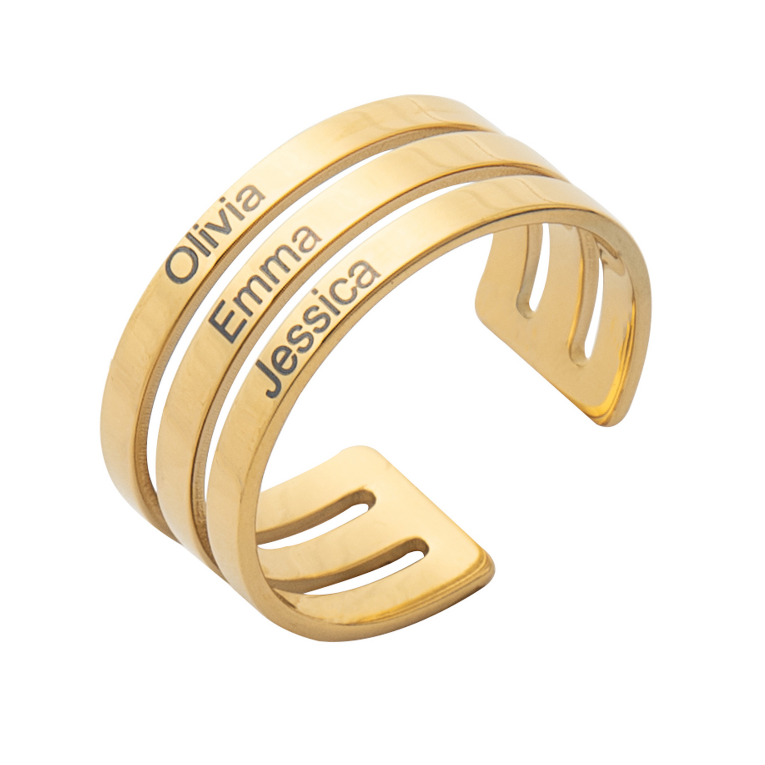 Anillo Personalizado con Tres Nombres
