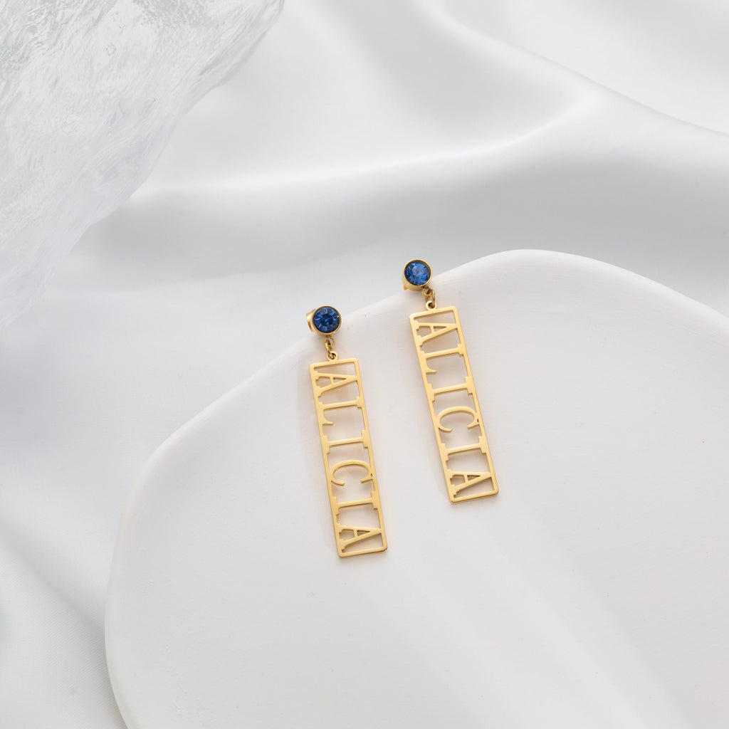 Pendientes Colgantes con Texto Personalizable