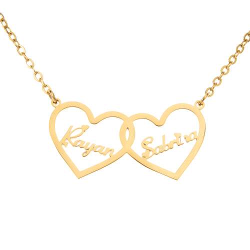 Collar Doble Corazón Personalizado