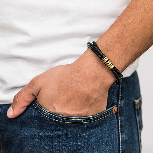 Pulsera de cuero personalizada para hombre