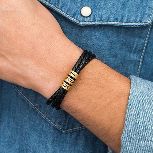 Pulsera de cuero personalizada para hombre