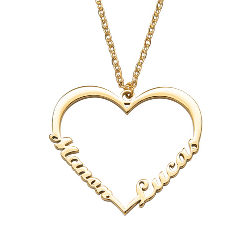 Corazón Collar Personalizado Dos Nombres